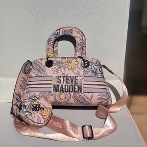 Steve Madden Pink and Yellow Floral Crossbody Bag